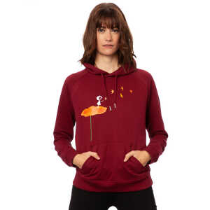 FellHerz Damen Hoodie Schwalbenzug burgundy, Bio Fair und Vegan