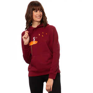 FellHerz Damen Hoodie Schwalbenzug burgundy, Bio Fair und Vegan