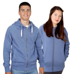 HANDGEDRUCKT “Nautilus ” Unisex Zip Hoody reine Bio Baumwolle (kbA)