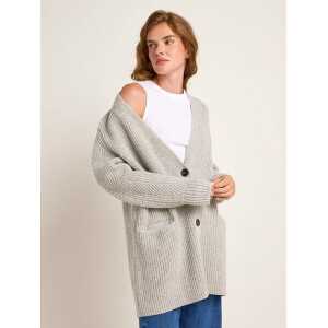 LANIUS Lange Strickjacke aus Bio-Schurwolle und Bio-Baumwolle