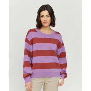 Mazine Pullover Inika – Mahogany/Lilac aus Biobaumwolle