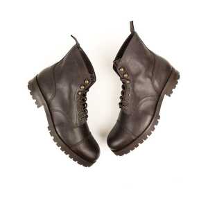 Will’s Vegan Shop Arbeitsstiefel Dunkelbraun Damen