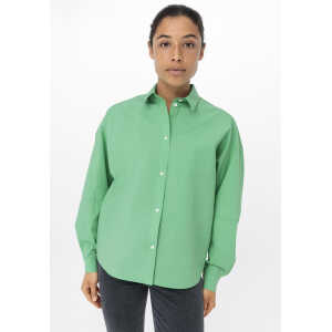 hessnatur Damen Bluse aus Bio-Baumwolle – grün – Größe S