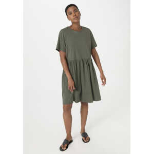 hessnatur Damen Shirt-Kleid Mini Regular aus Bio-Baumwolle – grün – Größe 46